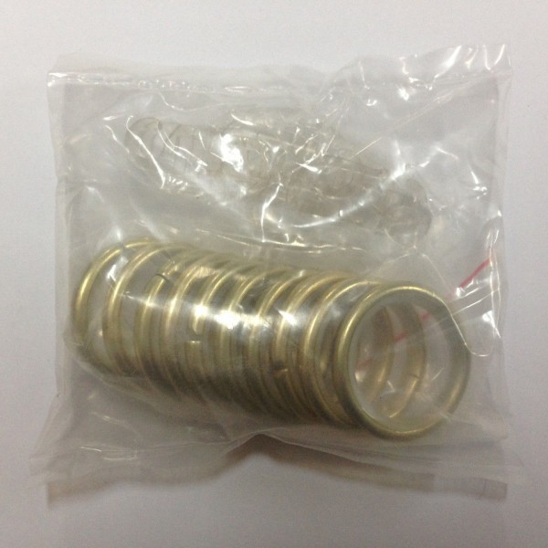 Кольцо круглое для карниза(комплект10шт+пластмассовые крючки10шт) D16 золото (100 упак/короб)