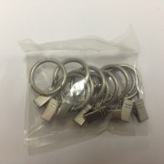 Кольцо с зажимом (комплект 10шт метал. колец+10 метал. зажимов) D16 сатин (100 упак/короб)